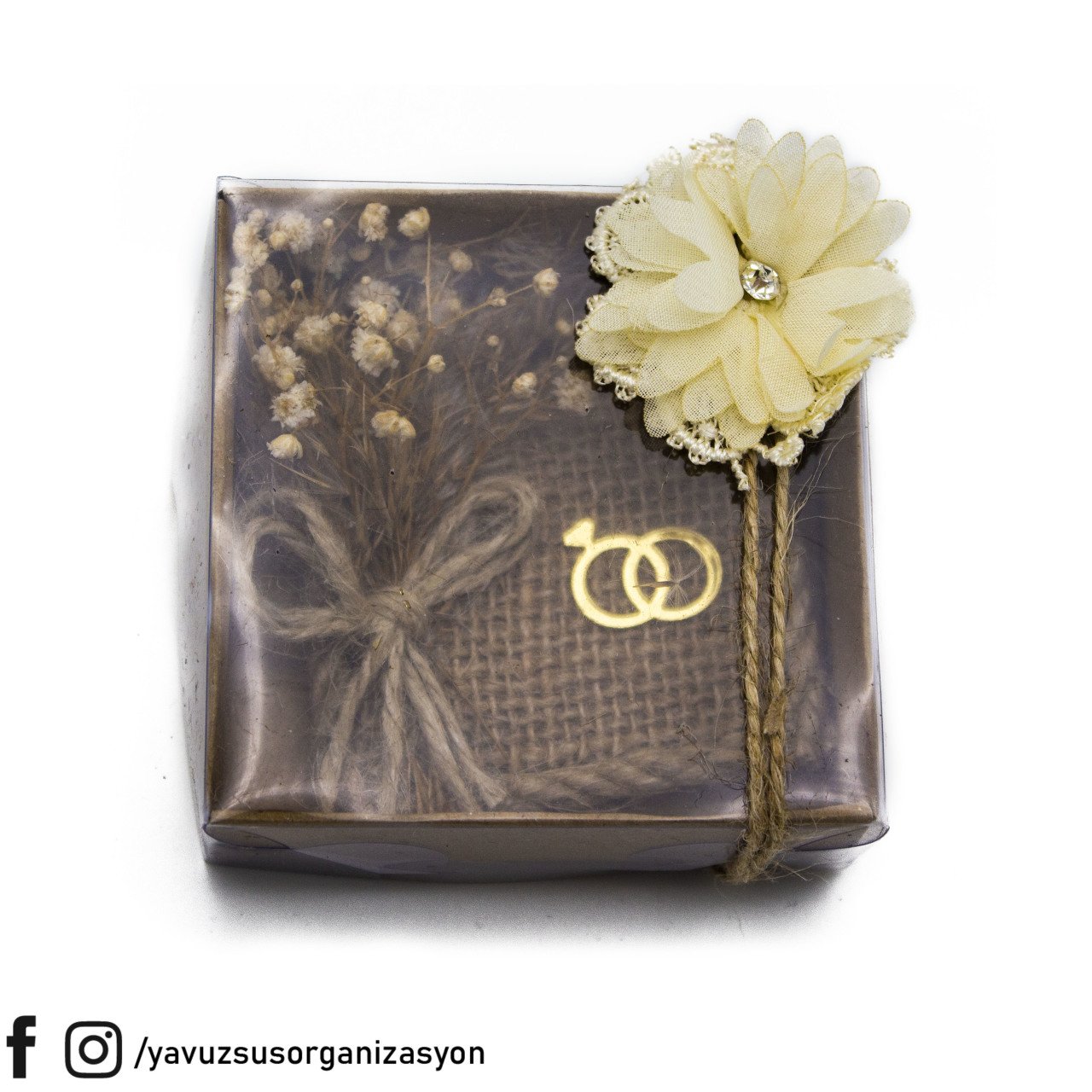 Kare Çuval Süslü Nikah Şekeri (20 adet)