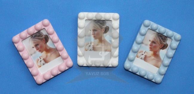 kare boncuklu mıknatıslı çerceve(KLD) KREM