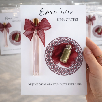 Kartonda Fısfıs cam şişede kol. & kına hediyelik(20 adet)