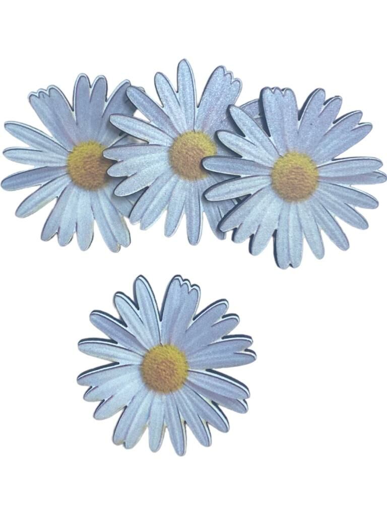 Ahşap Üzeri Uv Baskı Küçük Papatya  Figür& obje