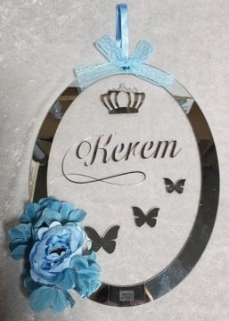 Küçük oval şeffaf  pleksi  kapı süsü(30*22)