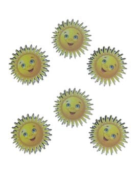 Ahşap Üzeri Uv Baskı Küçük Güneş  Figür& obje