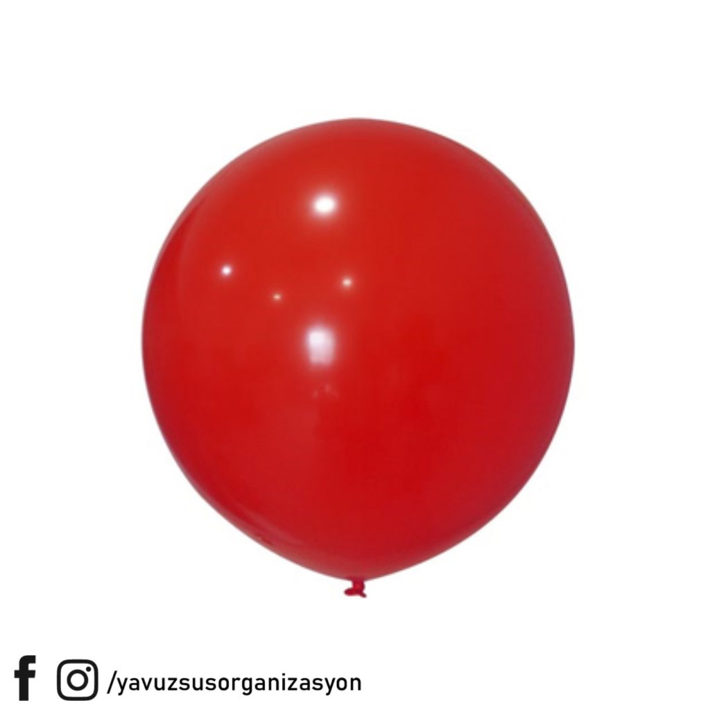 24 inç Makaron Balon Jumbo Balon (3 lü) KIRMIZI