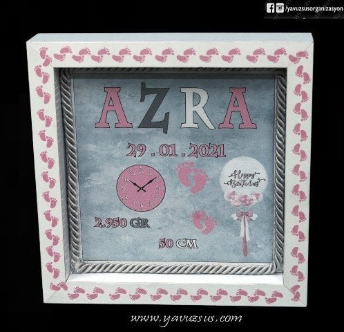 Kare Kişiye Özel Ahşap Çerçeve Süs(20*20)