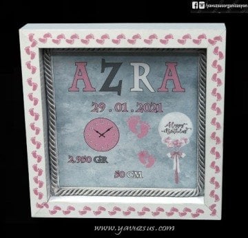 Kare Kişiye Özel Ahşap Çerçeve Süs(20*20)