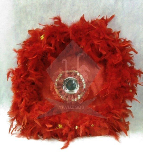 KAZ TÜYLÜ KINA TEPSİSİ KIRMIZI