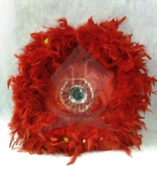 KAZ TÜYLÜ KINA TEPSİSİ KIRMIZI