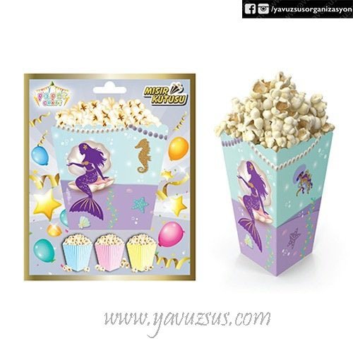 Deniz Kızı Popcorn Kutusu (8'l)