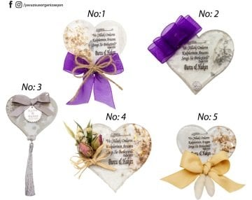 Kalp Süslemeli Epoksi Hediyelik(20 Ad.)