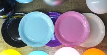 Kağıt düz tabak(8 ad) KIRMIZI