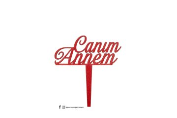 Canım Annem Pasta Üzeri Çubuk KIRMIZI