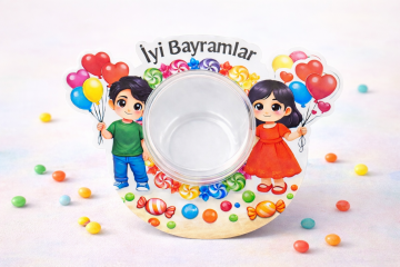 Ahşap  çocuklu kutulu şekerlik (10 adet)