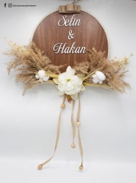 İsme Özel Ceviz Renk Kapı Süsü