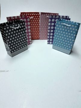 12x17 puantiyeli karton ipli çanta 20ad
