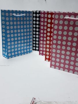 17x25 puantiyeli karton ipli çanta 20ad(KLD)