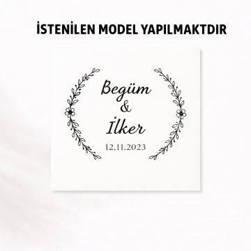 48 lı kare yapışkanlı çikolata etiketi