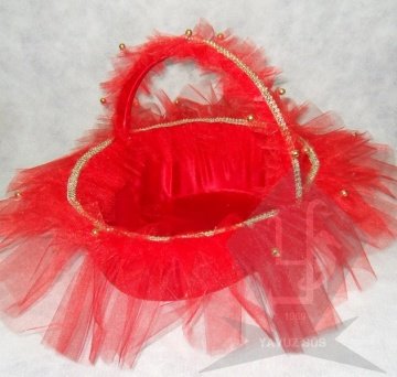 TASLI ETEKLI SEPET KIRMIZI