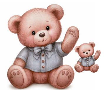 Tek tar. Baskılı Büyük&Küçük Gri ayıcık kseti (25 takım)