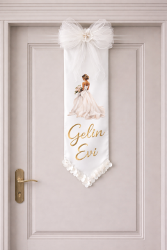 Çift taraflı  gelin evi kapı süsü fiyonku