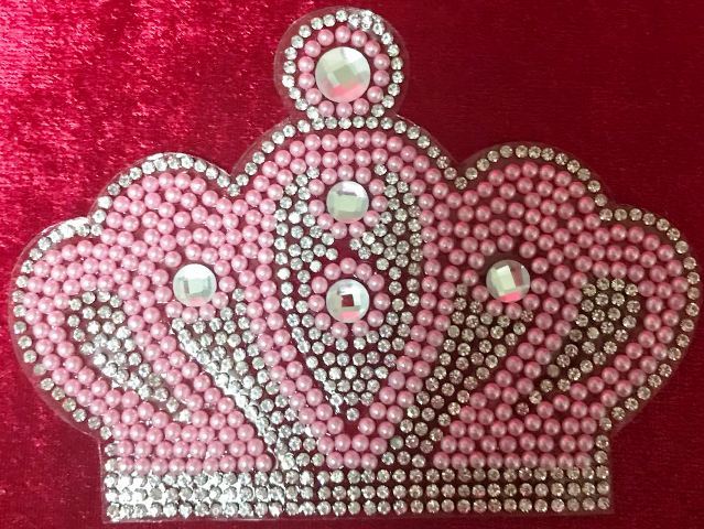 Büyük Pembe&Krem  incili Taç 12cm*9cm PEMBE
