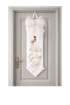 Askılı gelin evi kapı süsü fiyonku