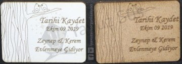 Dikdörtgen kuşlu ahşap süs (8*6cm)
