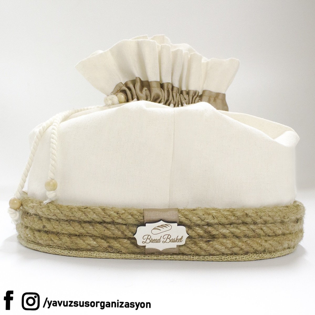 Kraft Dekorlu Keseli Ekmek Sepeti