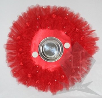 SATEN GULLU KINA TEPSISI KIRMIZI