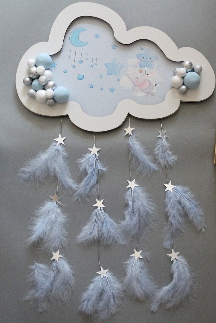 Fil Dekorlu Bulut Kapı Süsü