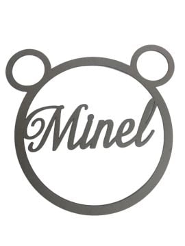 İsme Özel Kulaklı Yuvarlak Ahşap Kapı Süsü-35*33cm