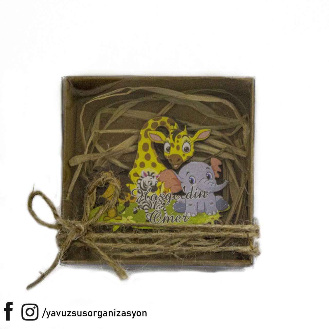 Kişiye Özel Safari Süslü Kutuda Hediyelik (20adet)