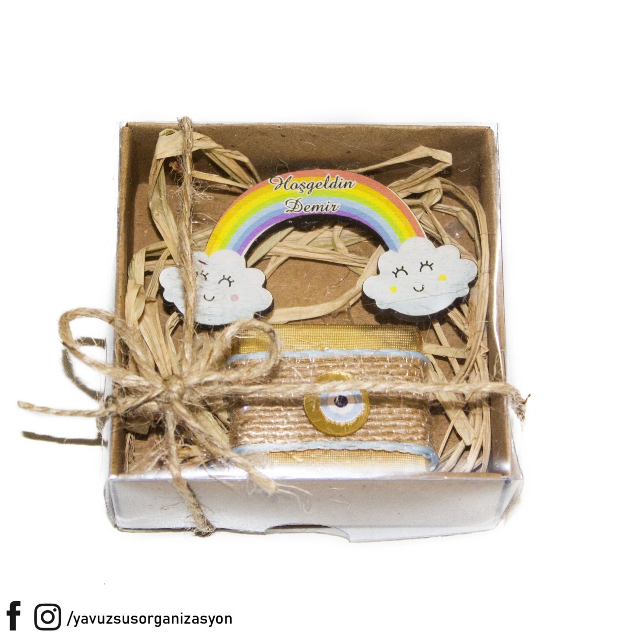 Kişiye Özel Gökkuşağı Süslü Çikolata Hediyelik20ad