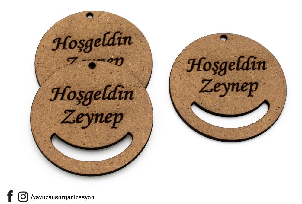 İsme Özel Ahşap Anahtarlık Aparatı (6cm) KRAFT