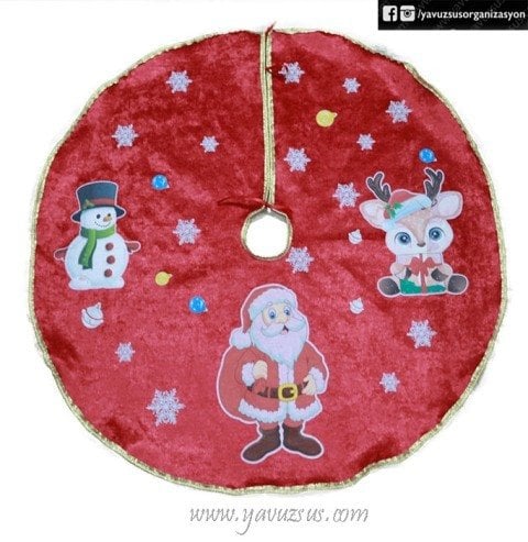 Kadife Lüks Çam Ağacı Altı Örtüsü(58cm)