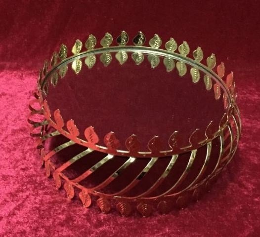 Metal kral çift taraflı yuvarlak küçük tepsi(20cm)