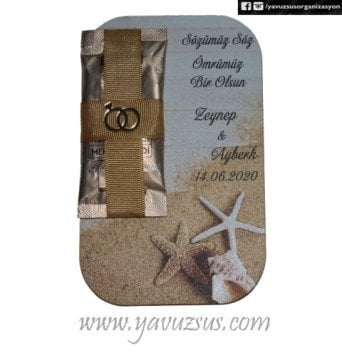 Kahveli Krem Deniz Konseptli  Hazır Şek(20 ad)